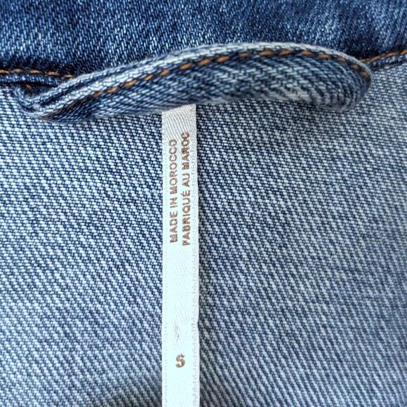 FREE PEOPLE Rumors Denim Jacket Light Indigo Jean Size S - Picture 9 of 9